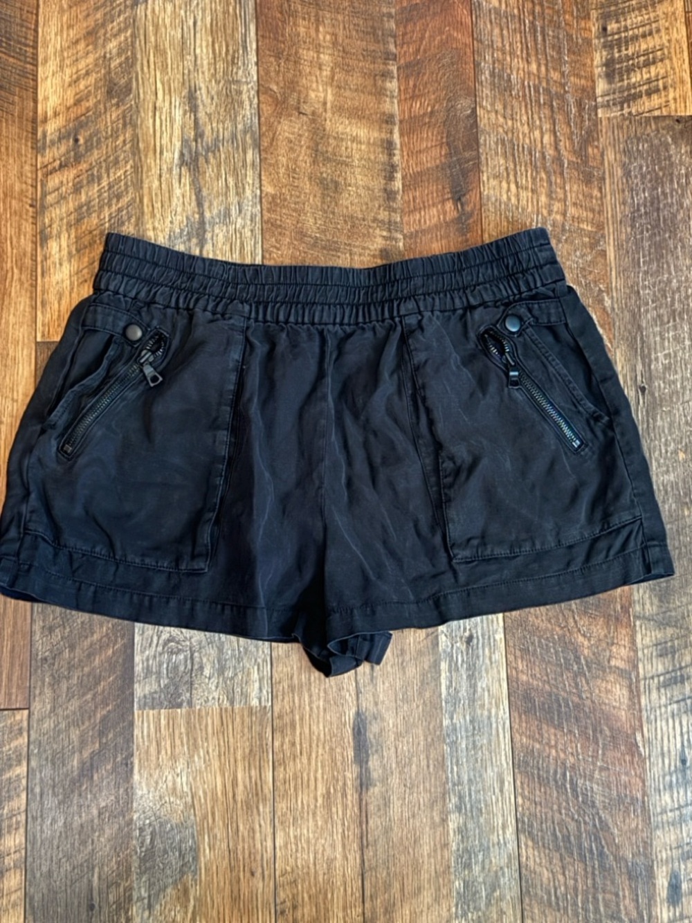 alice + olivia Britney high waist Pull-On Shorts Black Size large L